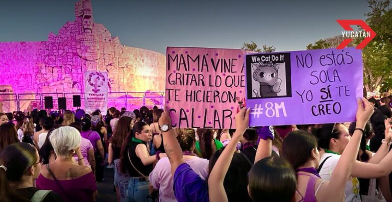 Mujeres de Yucatán se unen en la marcha del 8M para visibilizar la violencia de género